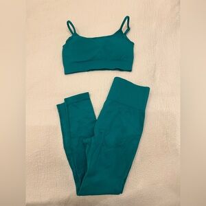 Sports bra Top and legging bottom Teal Activewear Set spandex women’s